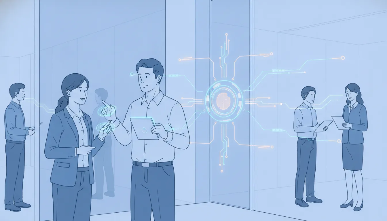 Financial services leaders reviewing portal security controls