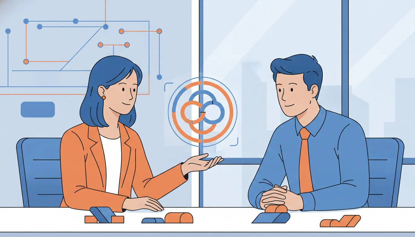 Financial advisor reviewing a client relationship and sales workflow with a colleague